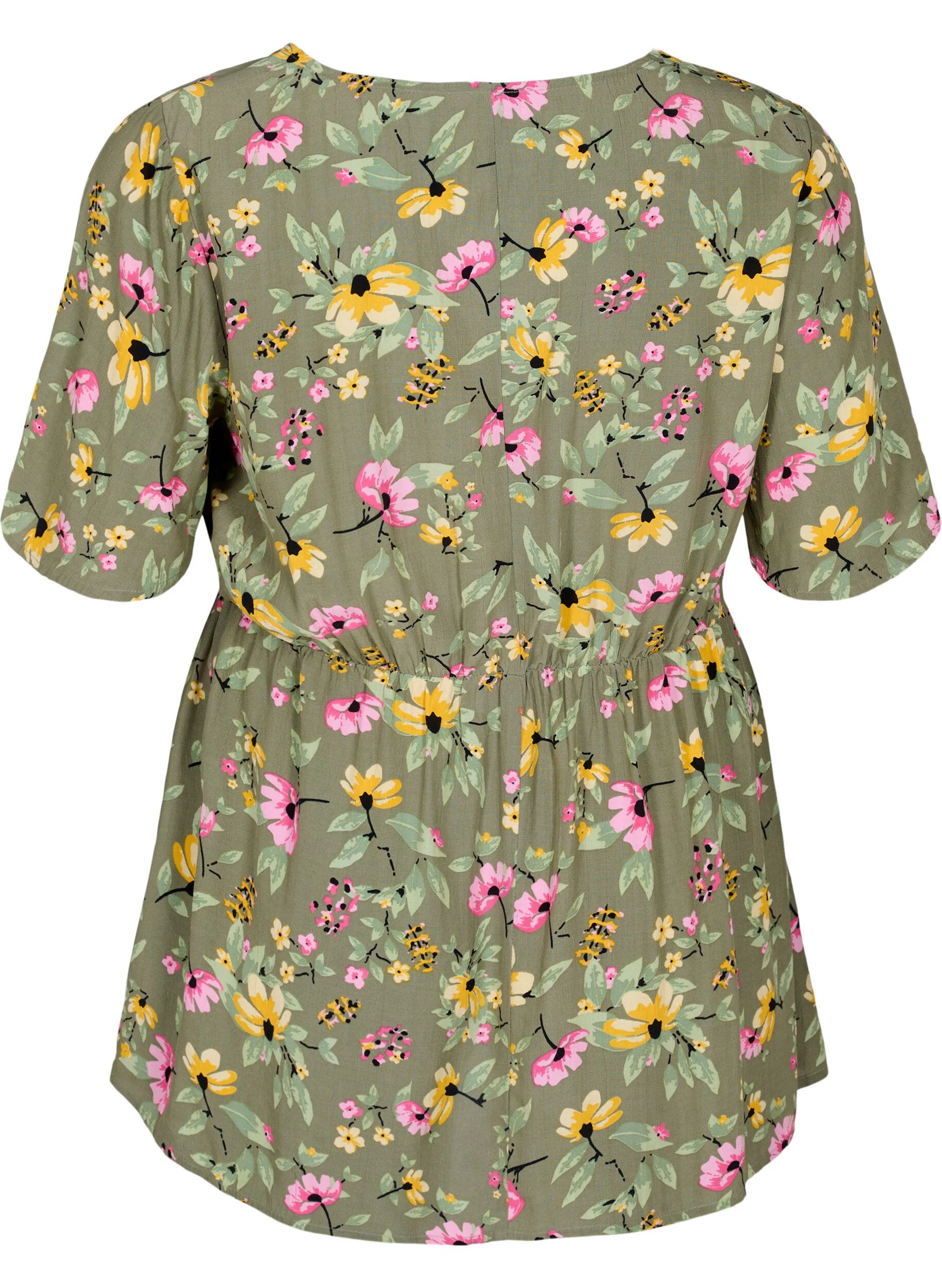 Blomstret graviditets bluse i viskose
