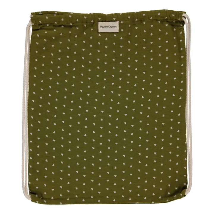 Poudre Organic Sac à dos cœur  | Vert kaki