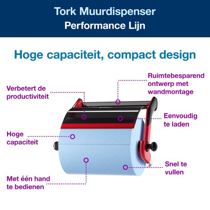 Tork 652108 Performance muurstandaard zwart/ rood W1 (652108)