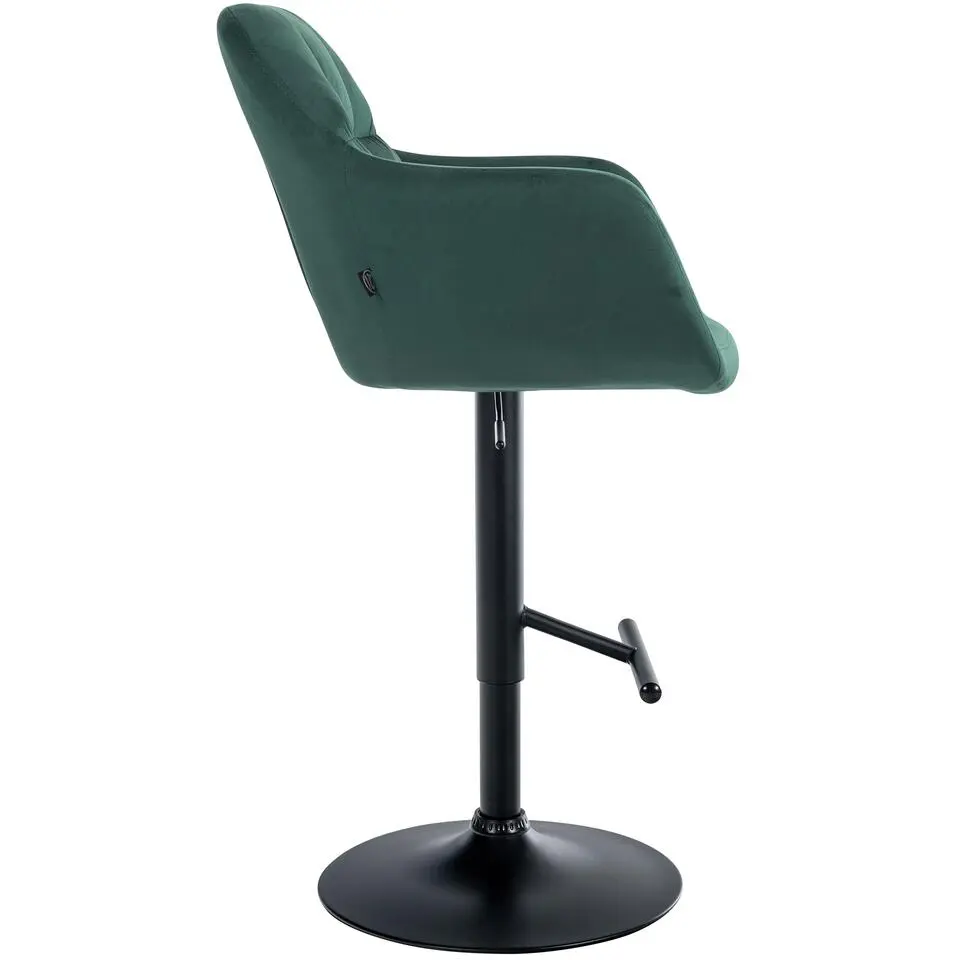 CLP Barkruk Natoma zwart Frame - Fluweel - groen
