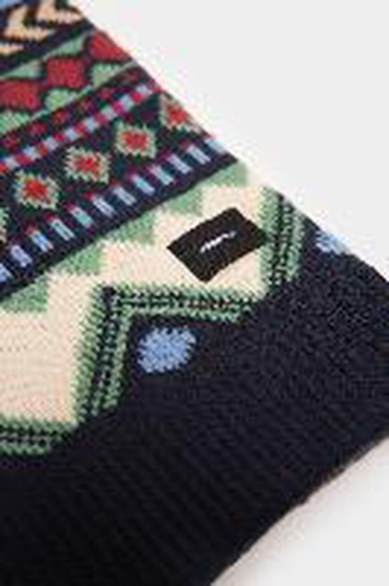 Lenço jacquard azul multicolorido