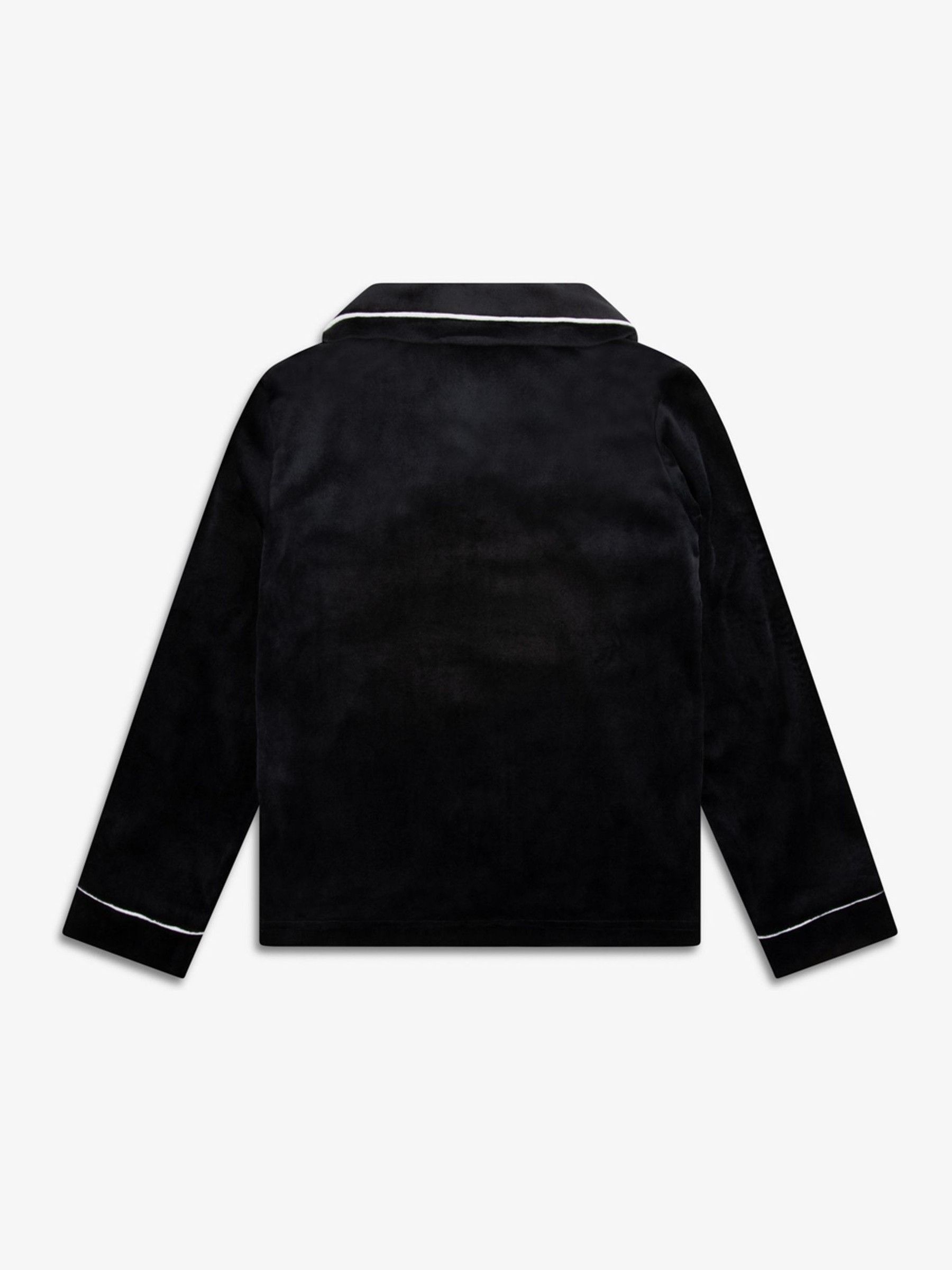 Zwart - The Little Tailor Luxe kerstpyjama voor kinderen van zacht aanvoelend velours