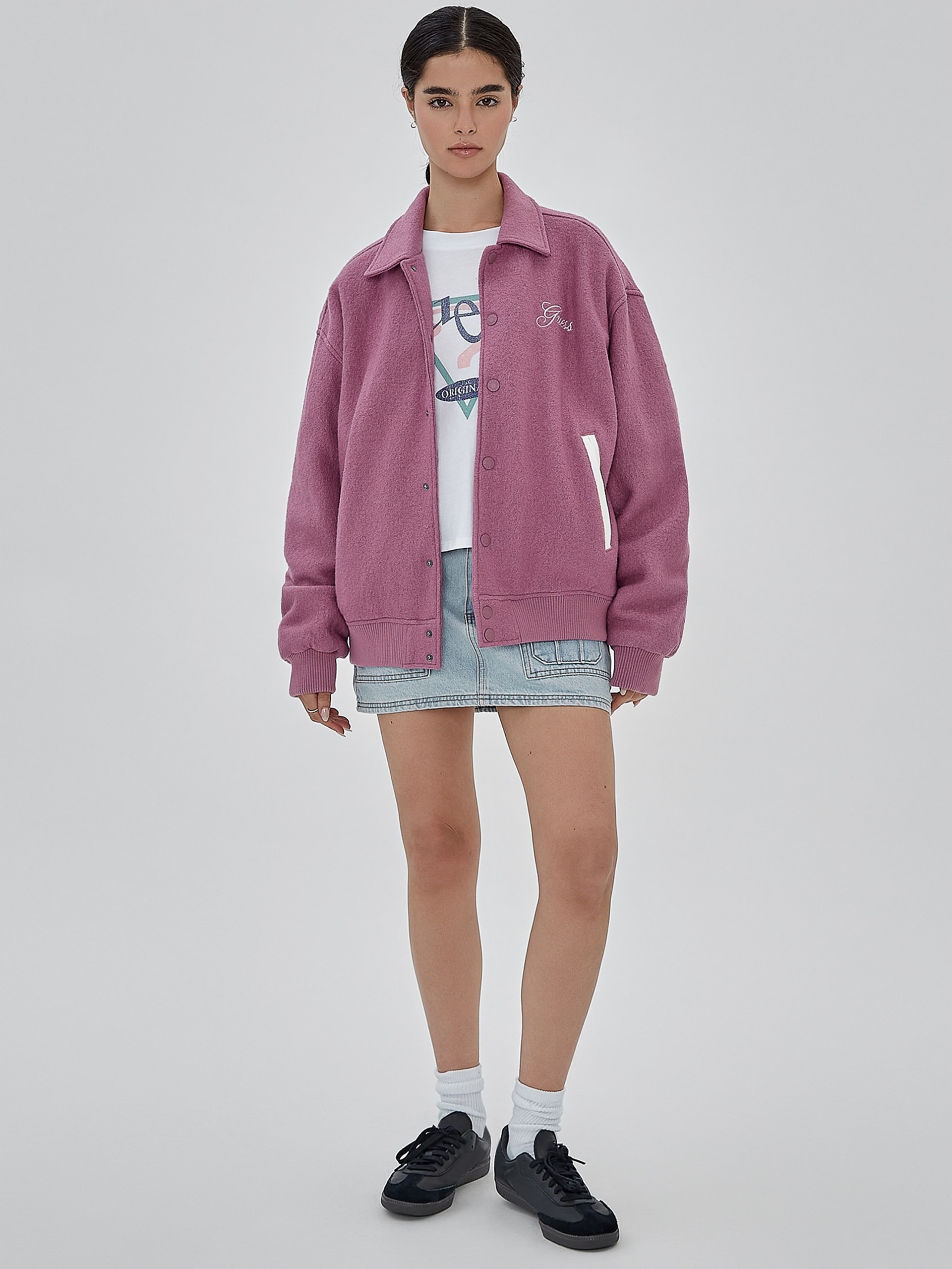 Jaqueta Varsity GUESS Originals em Lã Mista