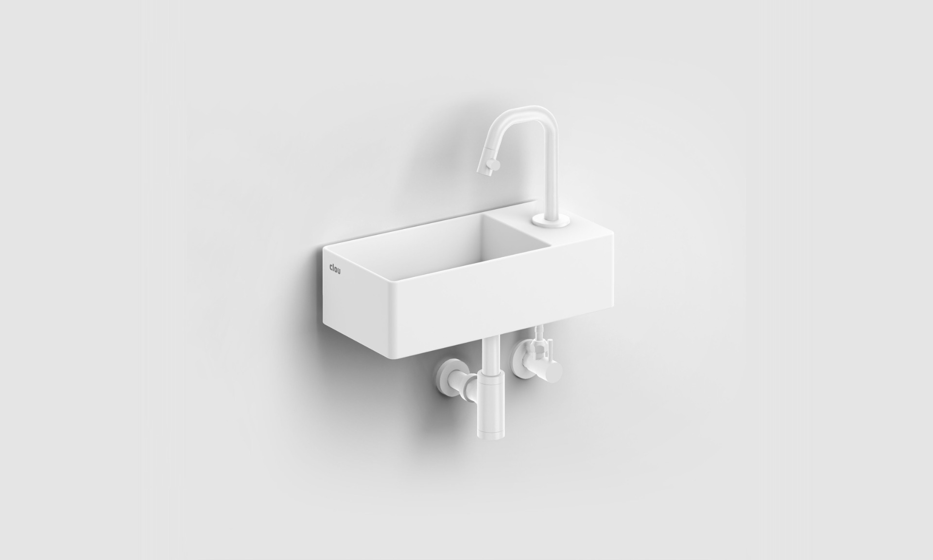 Clou InBe design hoekstopkraan wit mat