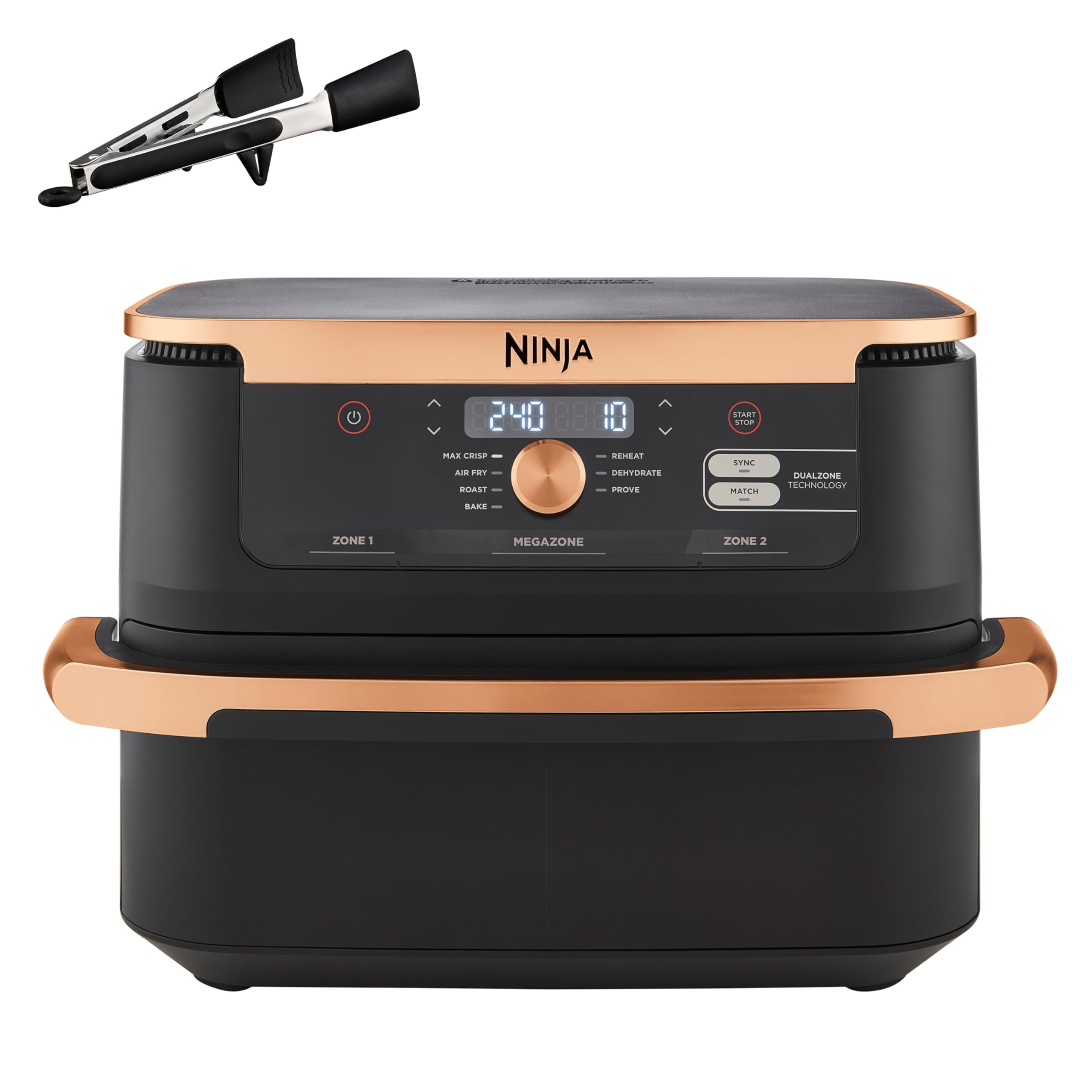 NINJA Foodi FlexDrawer Air Fryer, Dual Zone Avec Séparateur Amovible, Grand Tiroir de 10.4 L, 7-en-1, Double Zone, Pièces Antiadhésives Compatibles Au