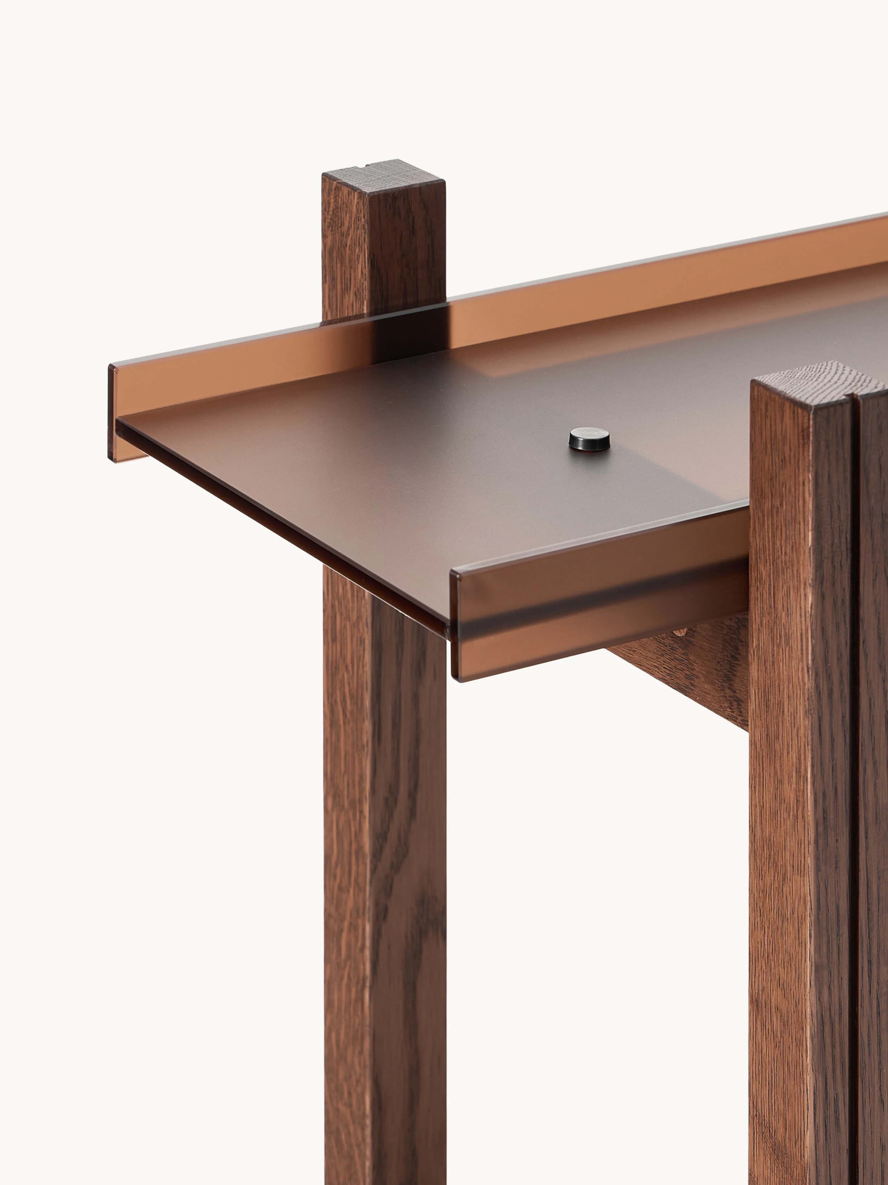 Wandrek Alex van eikenhout met glazen planken