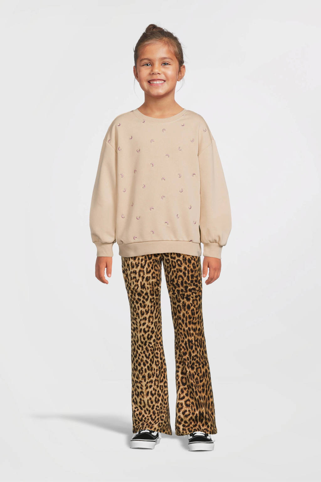 LOOXS sweater met all over print ecru