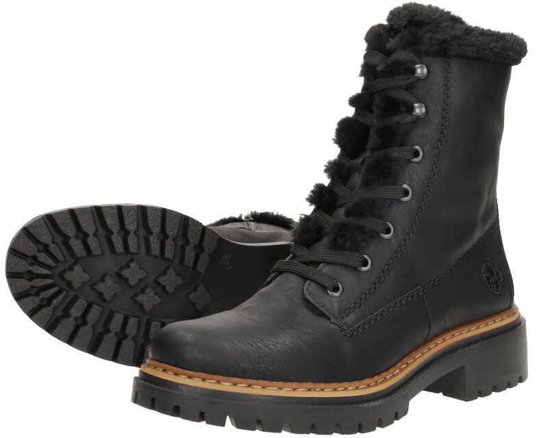 Rieker Veterschoenen Hoog zwart