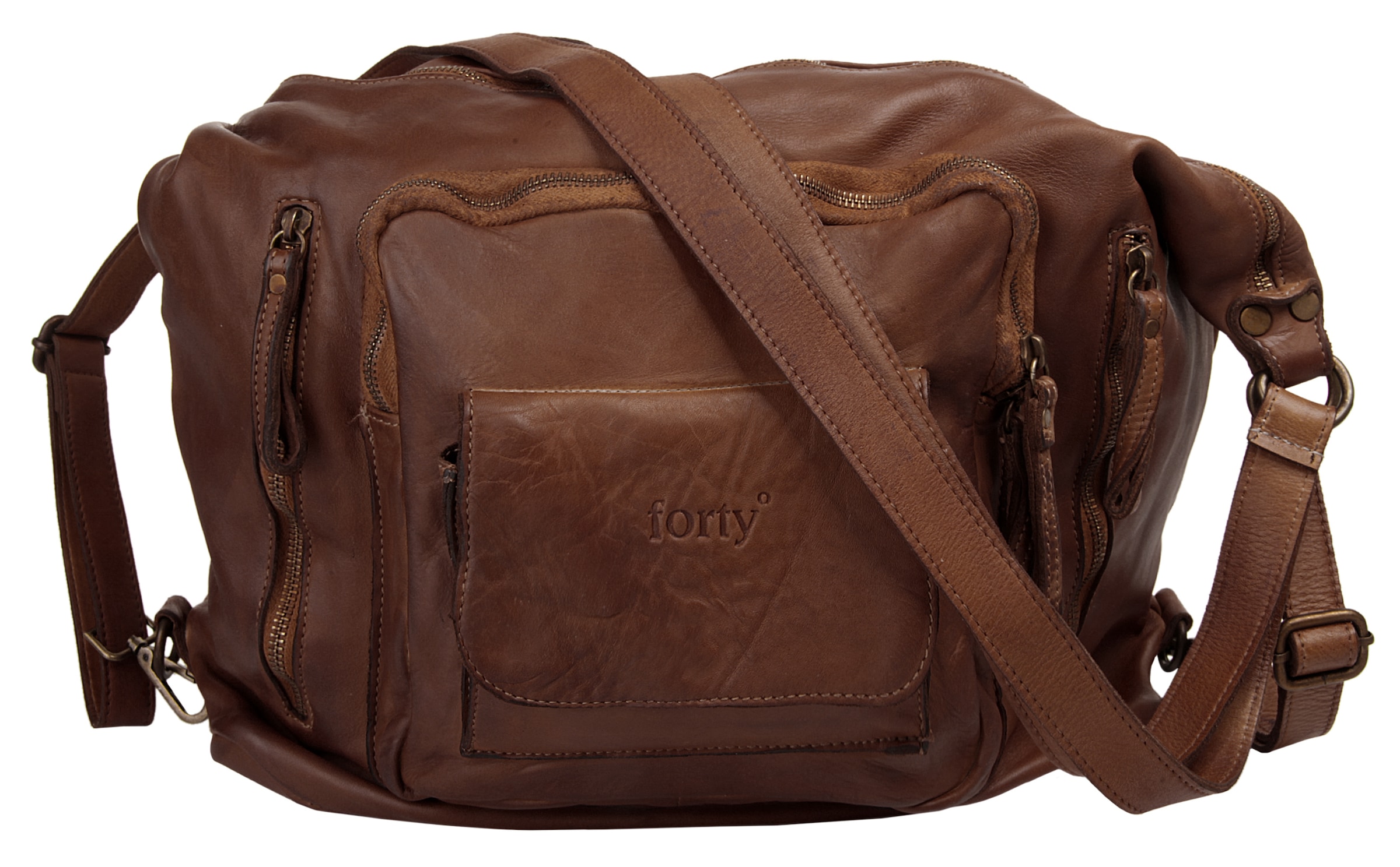 forty° Cityrucksack echt Leder, Made in Italy