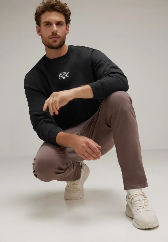 Pullover mit Wording - Black