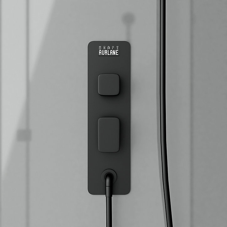 Cabine de douche 80x110 cm, gris et noir, Galedo Grey Touch