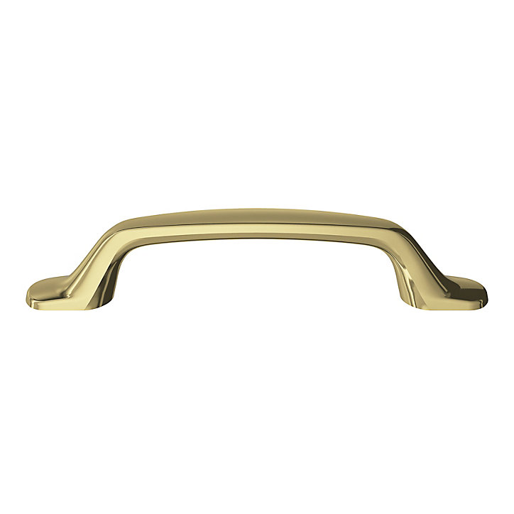 Poignée de meuble nœud GoodHome Govlin aluminium effet laiton doré l.131mm x l.19mm x H. 24mm entraxe 96mm