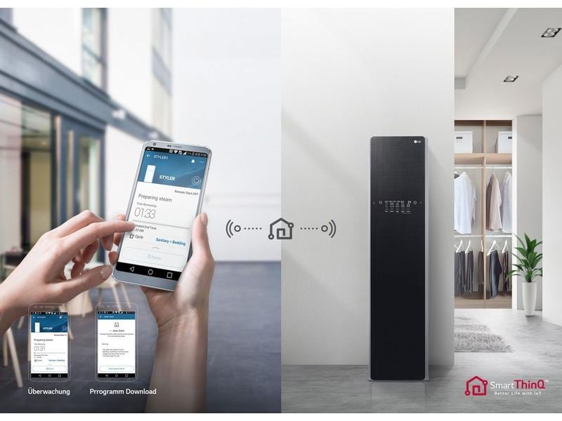 LG Styler S3BF Schwarz Dampfbügelsystem mit umkehrbarer Tür
