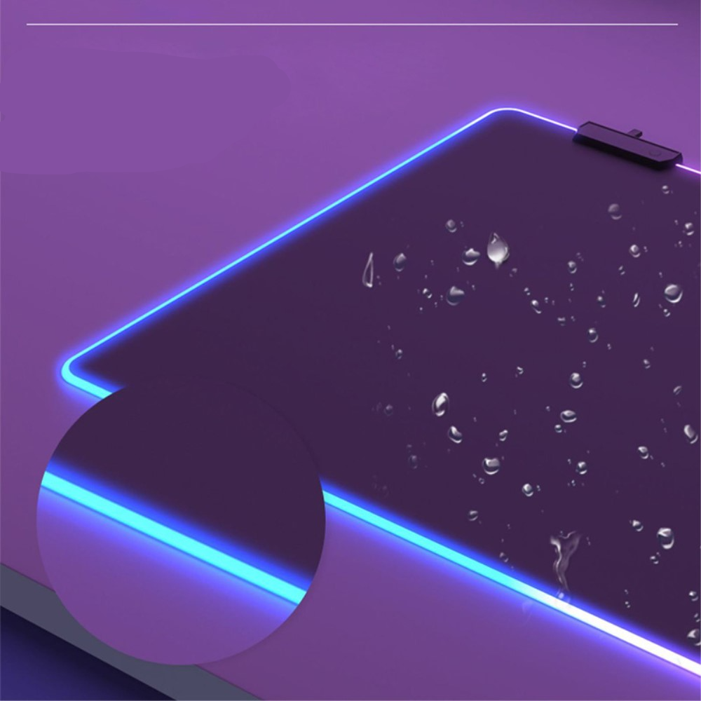 (80x30cm) Gaming Mauspad Mausmatte mit Rutschfester Unterseite   RGB-Beleuchtung - Schwarz