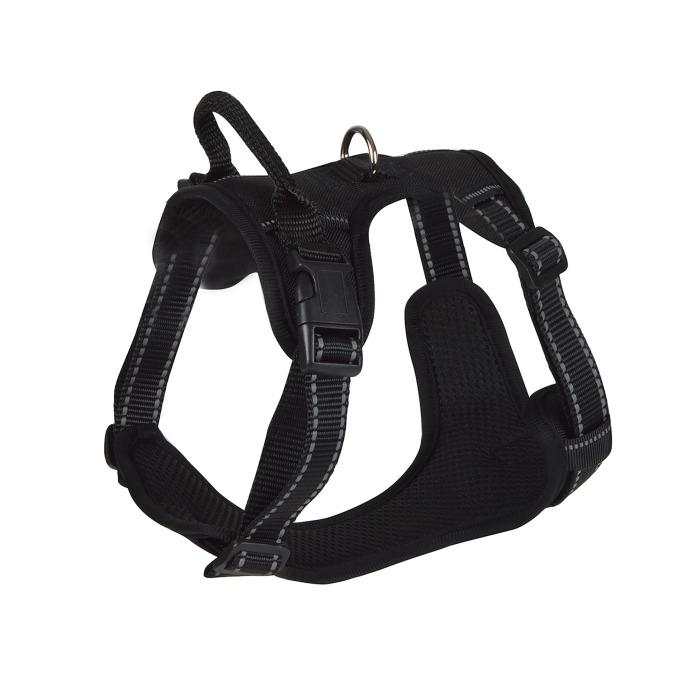 HARNAIS ANTI TRACTION REFLECHISSANT 56 A 68CM EXPERT NOIR