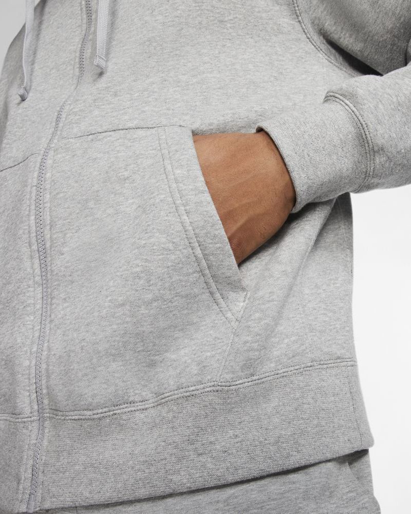 Sweat zippé à capuche Nike Sportswear Club Fleece Gris pour homme