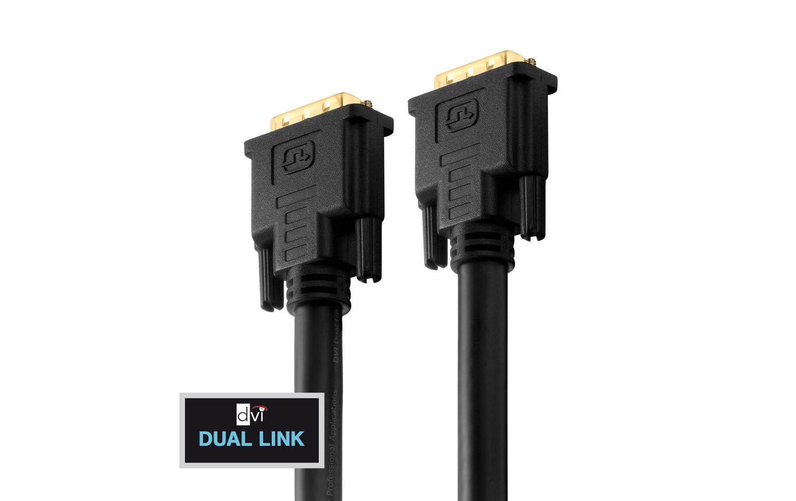 Kabel DVI-D - DVI-D, 10 mDVI Dual Link Kabel, 10 Meter, schwarz