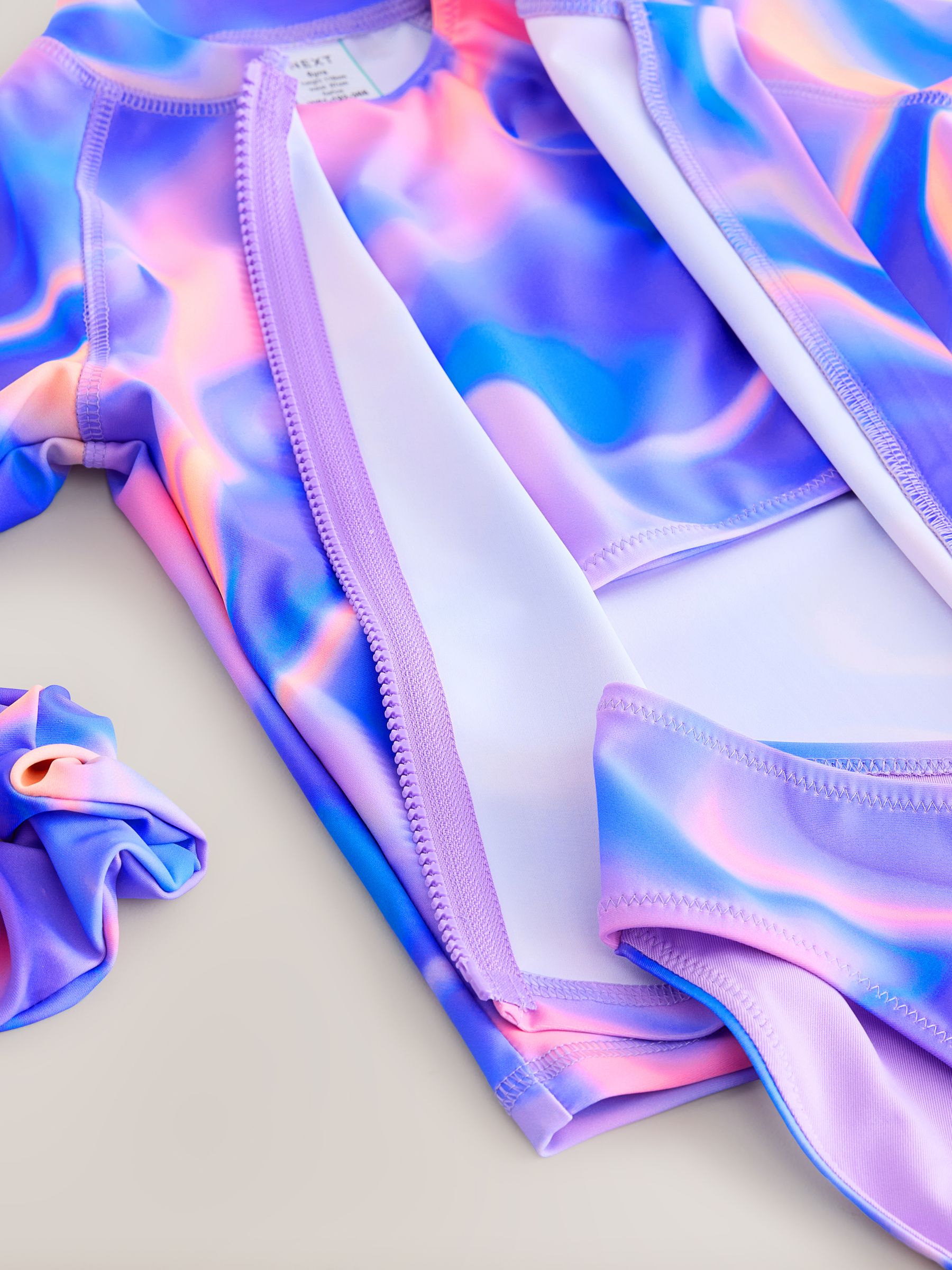 Paars ombre - Sunsafe Rash Vest Bikini And Scrunchie Swim Set (3-16yrs)