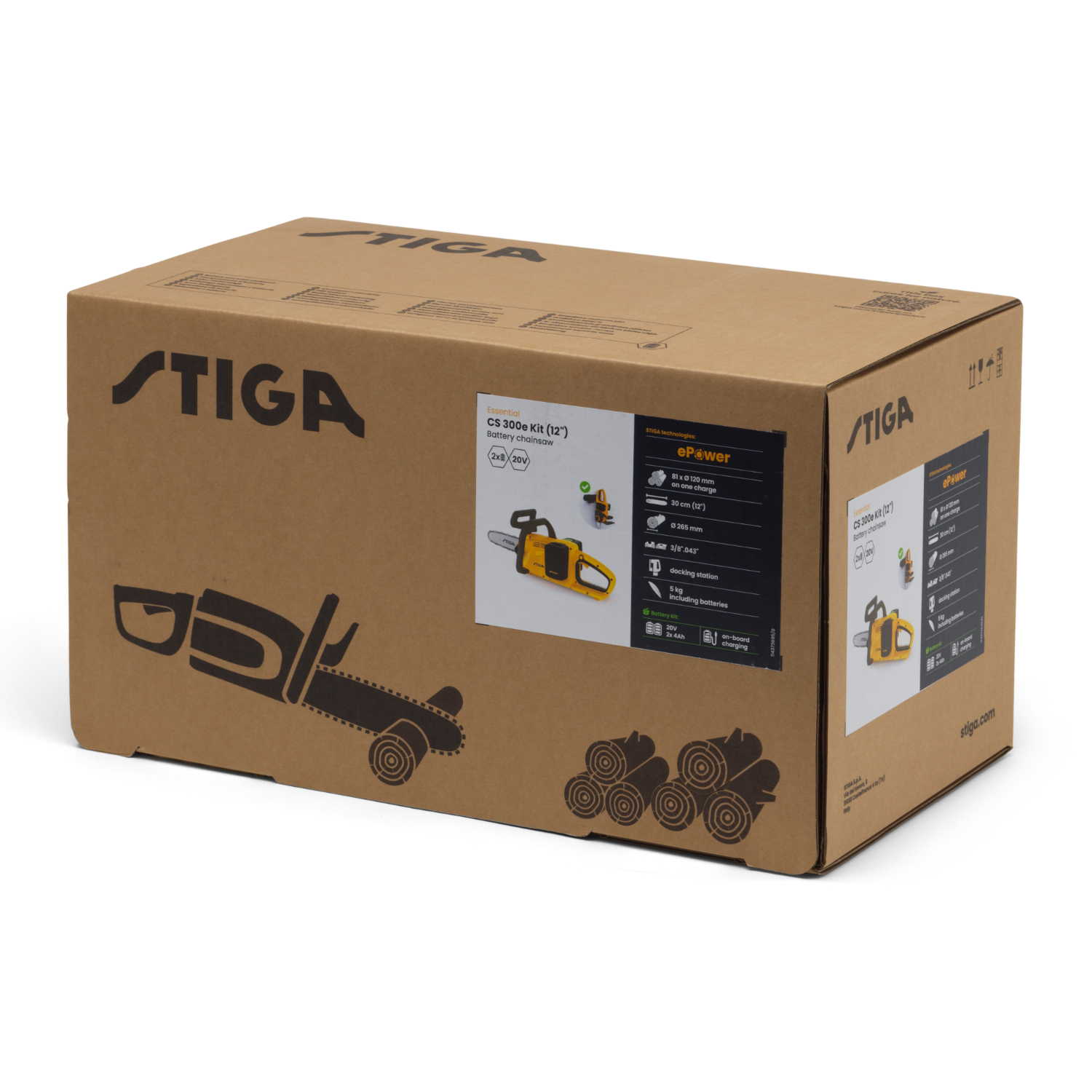 Stiga CS 300e Kit Accu kettingzaag (2x 4,0Ah accu) - 20V
