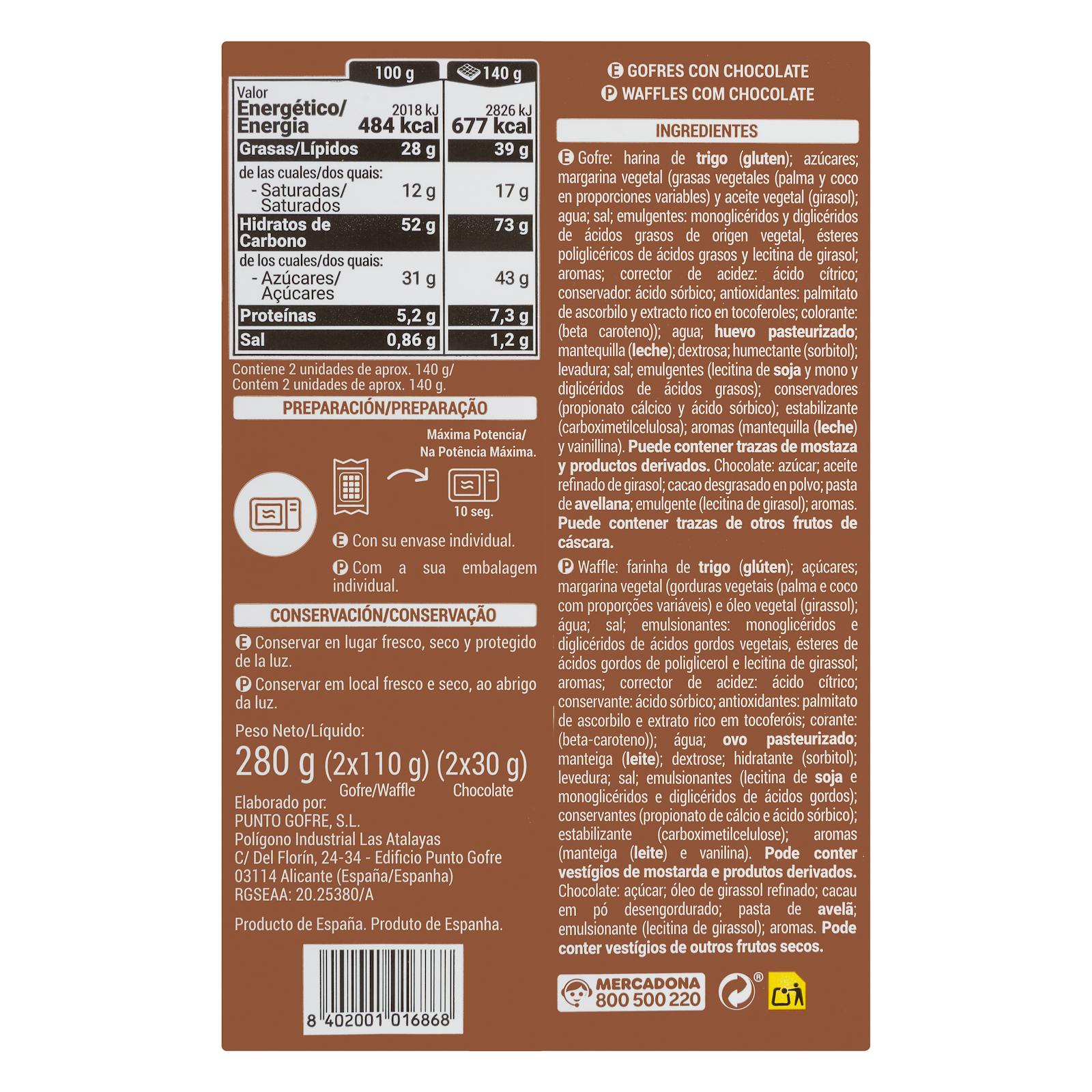 Gaufres au chocolat Hacendado