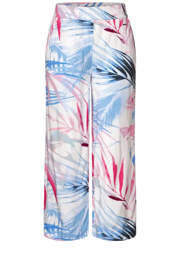 Casual Fit Hose mit Print - vanilla white