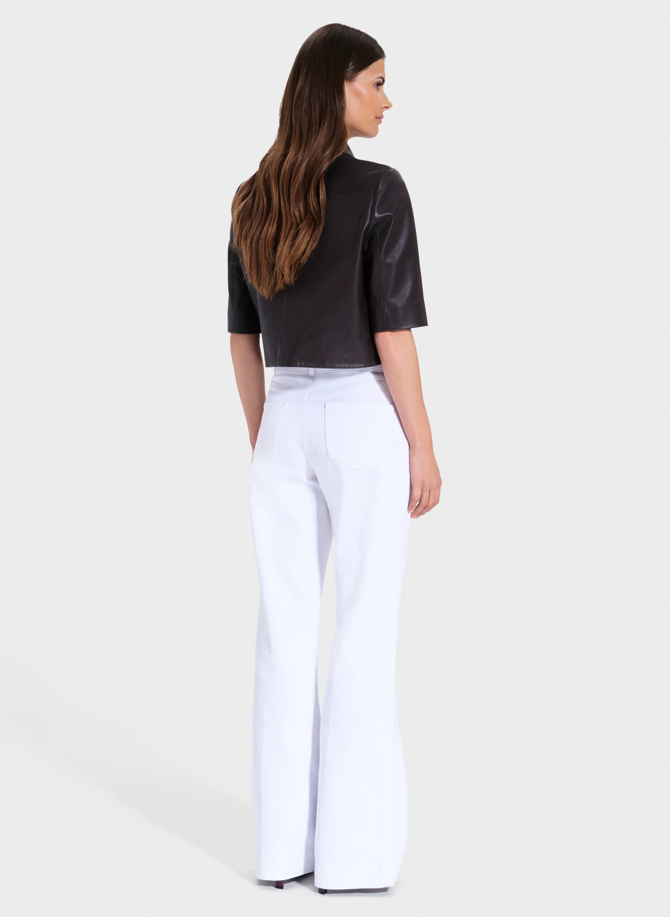 CELINA - Chemise droite effet cuir | Marron