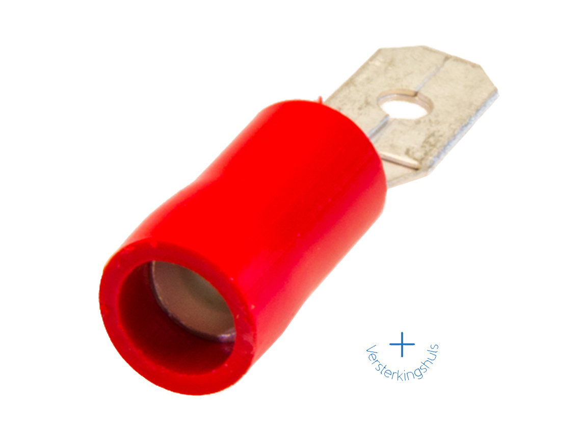 BBA vlakke stekkerhuls male 4,8 x 0,5 mm - red