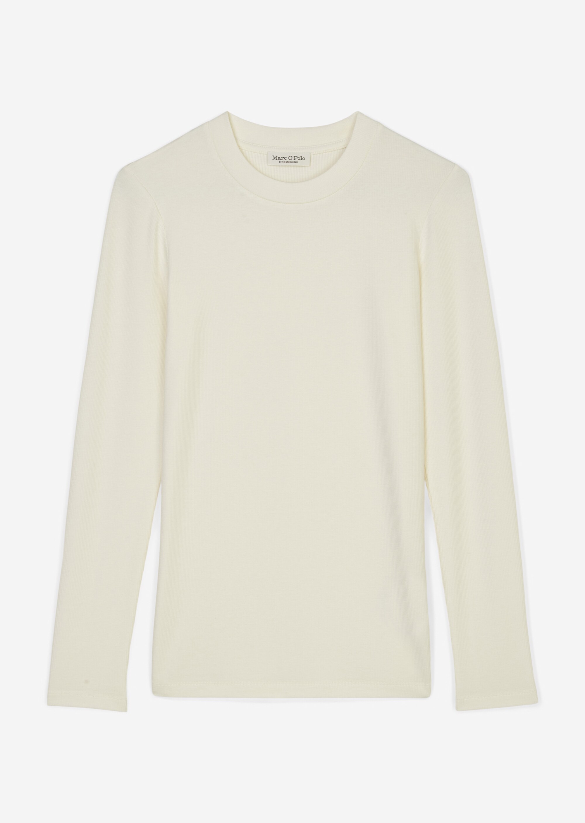 Rundhals-Longsleeve regularaus soft geripptem Jersey