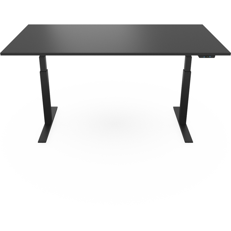 Elektrisch höhenverstellbarer Schreibtisch VEROM, Gestellfarbe schwarz, 160 x 80 cm, schwarz