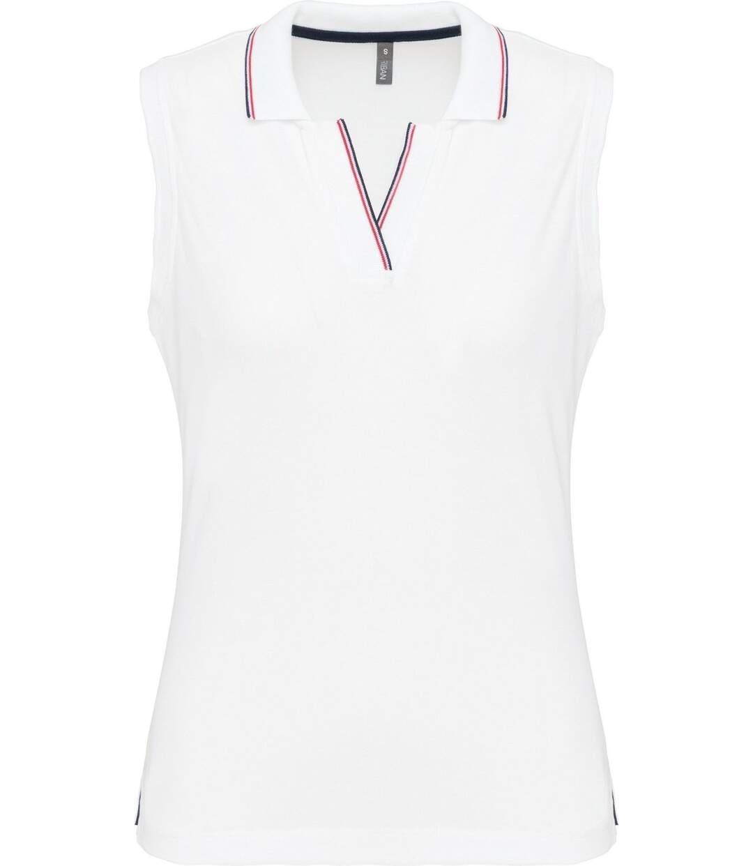 Polo femme sans manches - blanc - K224