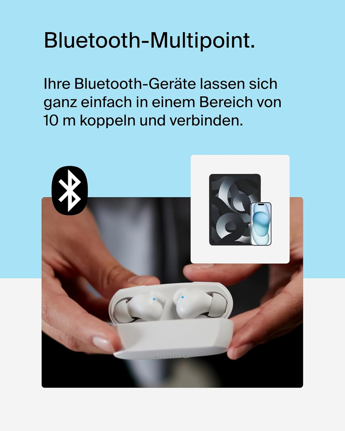 SoundForm Rhythm TWS Bluetooth 5.3 In-Ear Kopfhörer mit Ladecase und IPX5 (AUC012BTWH) - Weiss