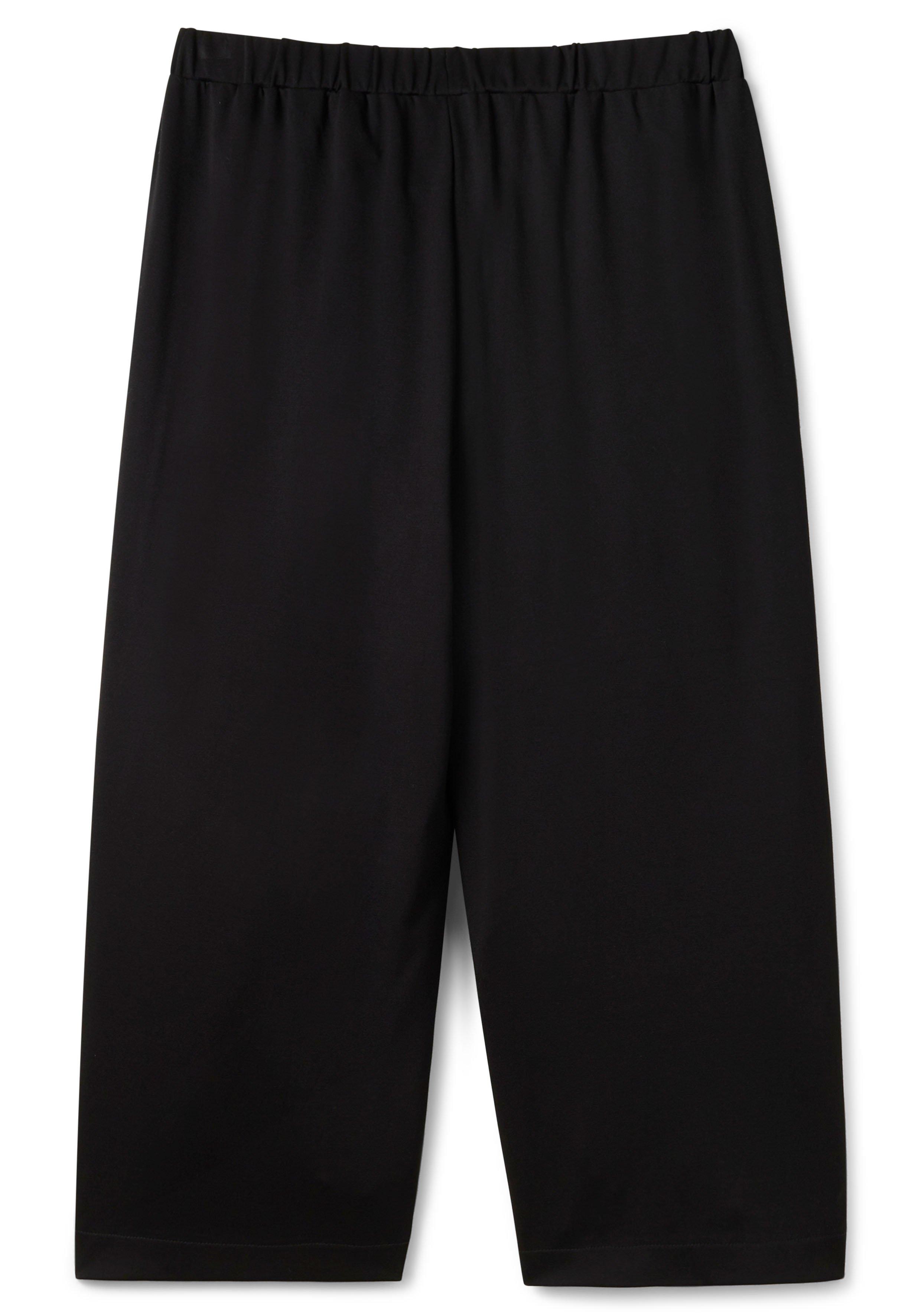 Weite 7/8-Hose mit Schlupfbund und hohem Schlitz