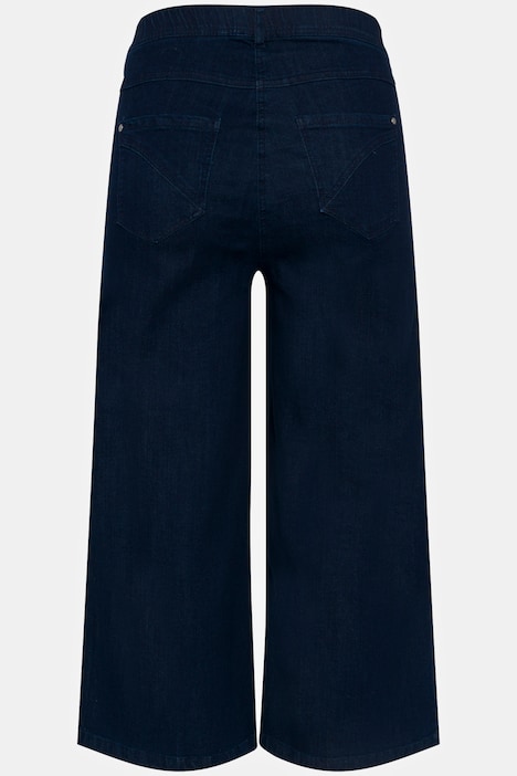 Jeans-Culotte, wadenlang, weites Bein, Marlenehose