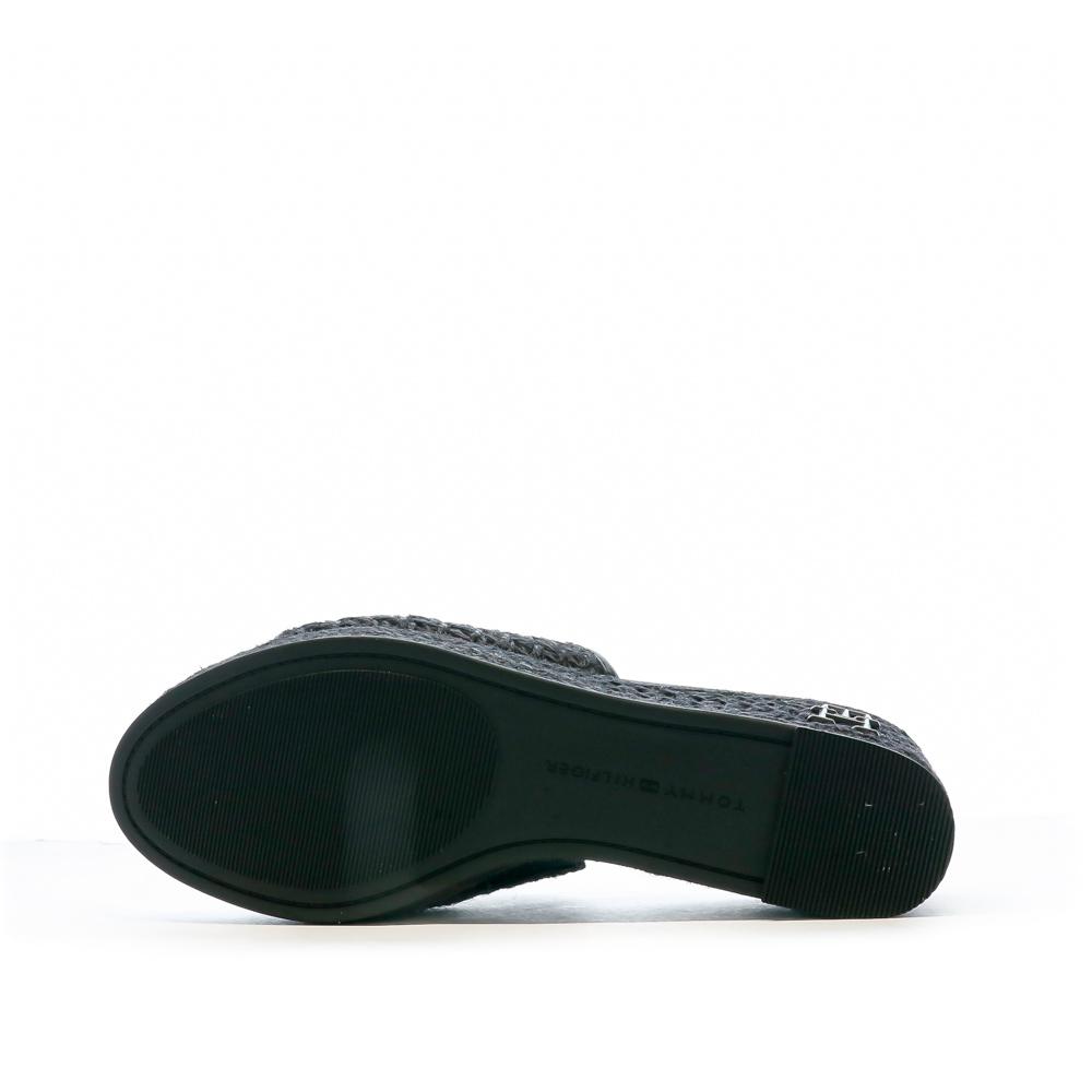 Tommy Hilfiger Sandales Noires Femme Tommy Hilfiger Rope Wedge
