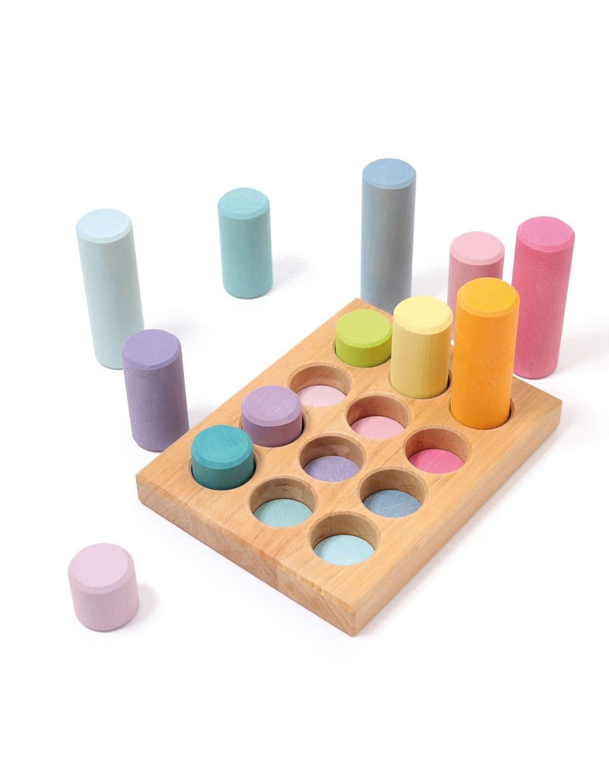 Putte- og Stableleke – Pastel, 12 deler | Stacking Game Rollers