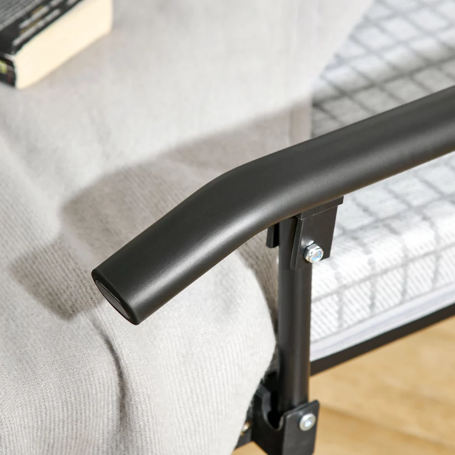 HOMCOM Klappbett mit Rollen grau, schwarz