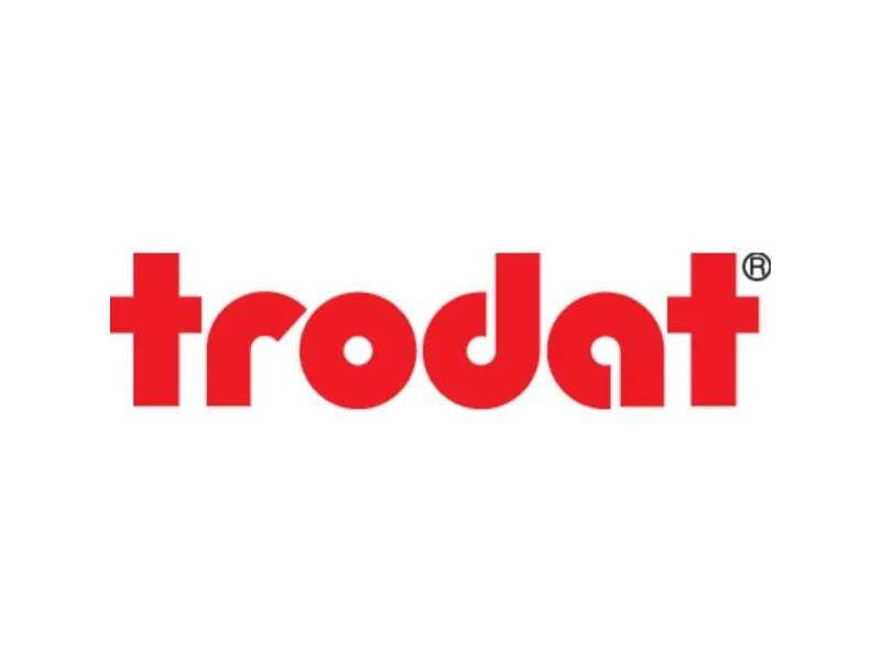 Trodat Printy 4850/L7 - Stempel - 2-farve (blå, rød) - standardtekst, dato - 3.8 mm - GEBUCHT - 25 x 14 mm - sort håndtag