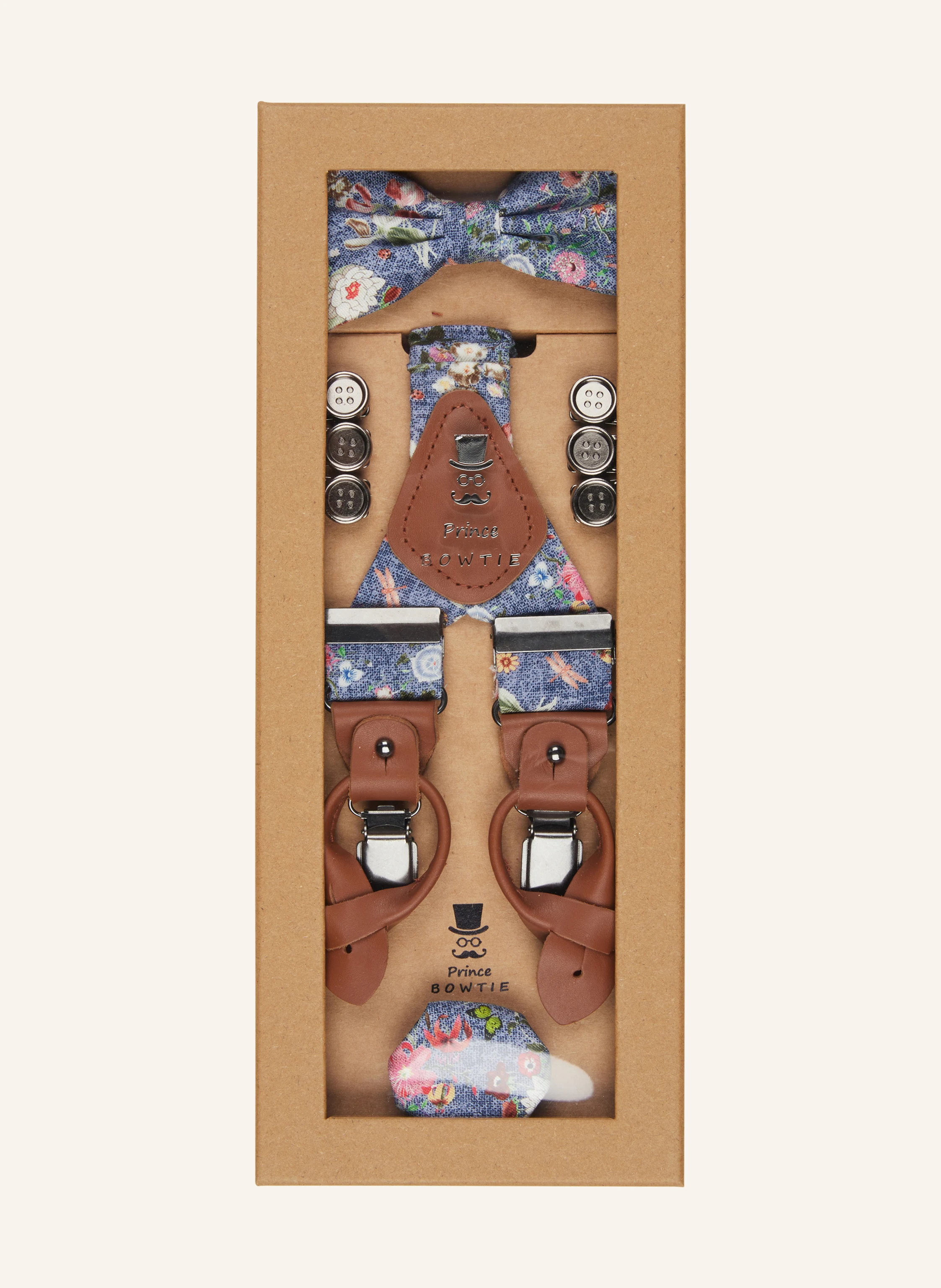 Prince BOWTIE Set: Hosenträger, Fliege und Einstecktuch