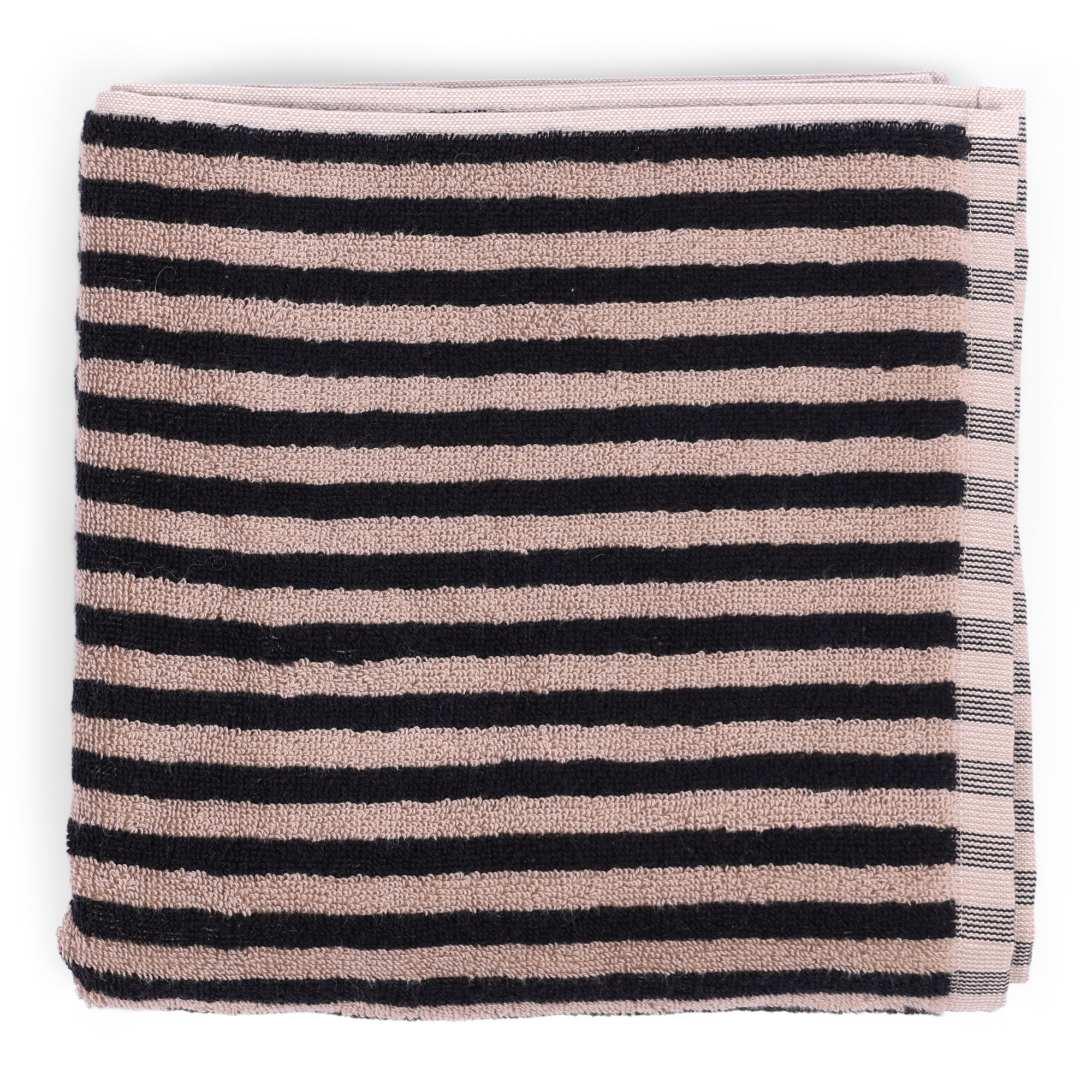Handdoek Kate beige black 50x100 cm