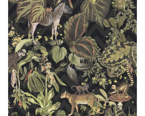 Vliesbehang 37990-1 Michalsky 4 - Verandering is goed Jungle zwartgroen