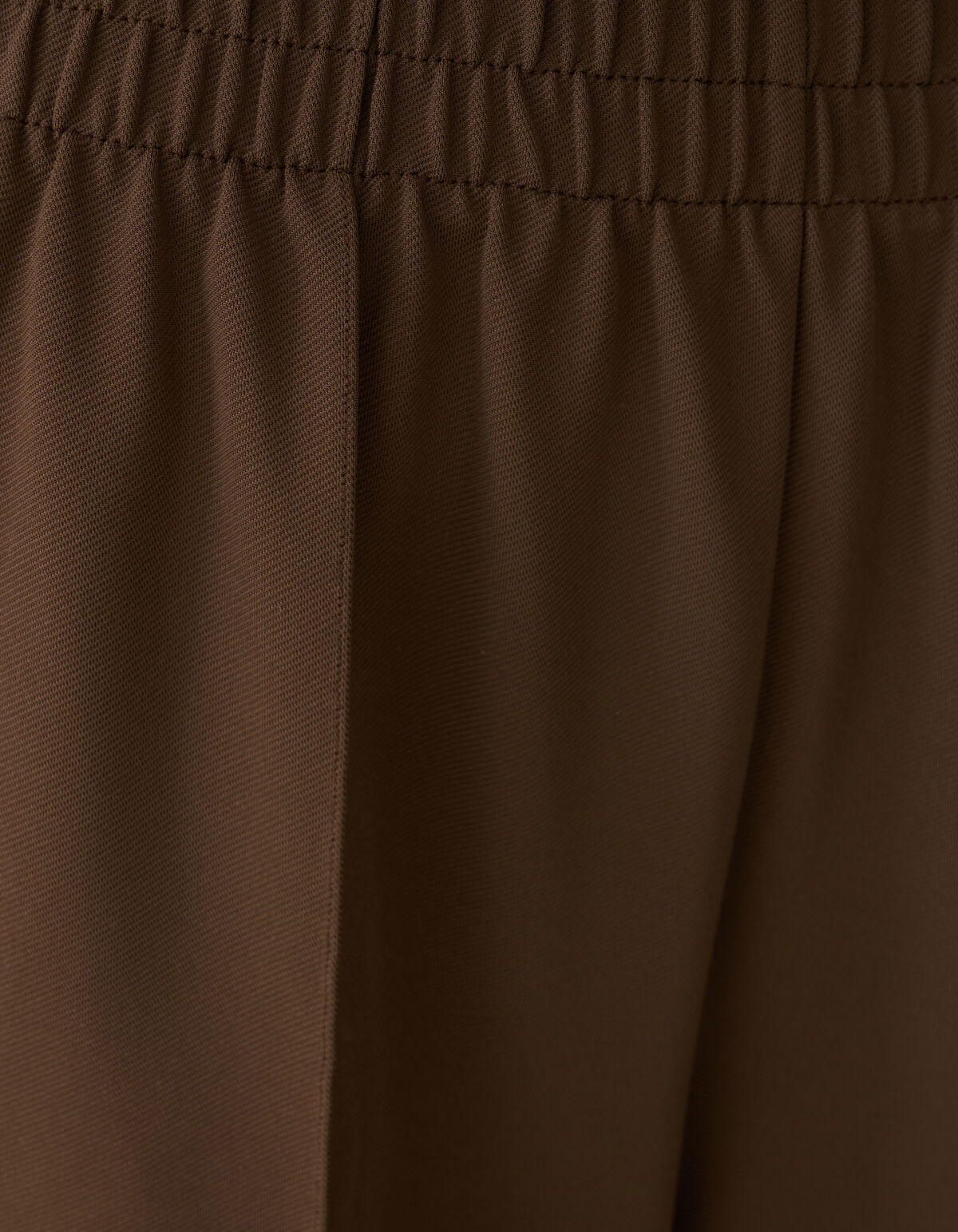 Basic Wide Leg Fit Broek Bruin