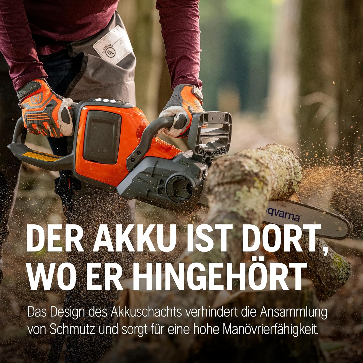 Husqvarna 225i Akku-Kettensäge - Leicht, kabellos, leise, 12″ Schiene, 20 m/s Kettengeschwindigkeit, ideal für Baumschnitt und Gartenpflege (inkl. Akku & Ladegerät)
