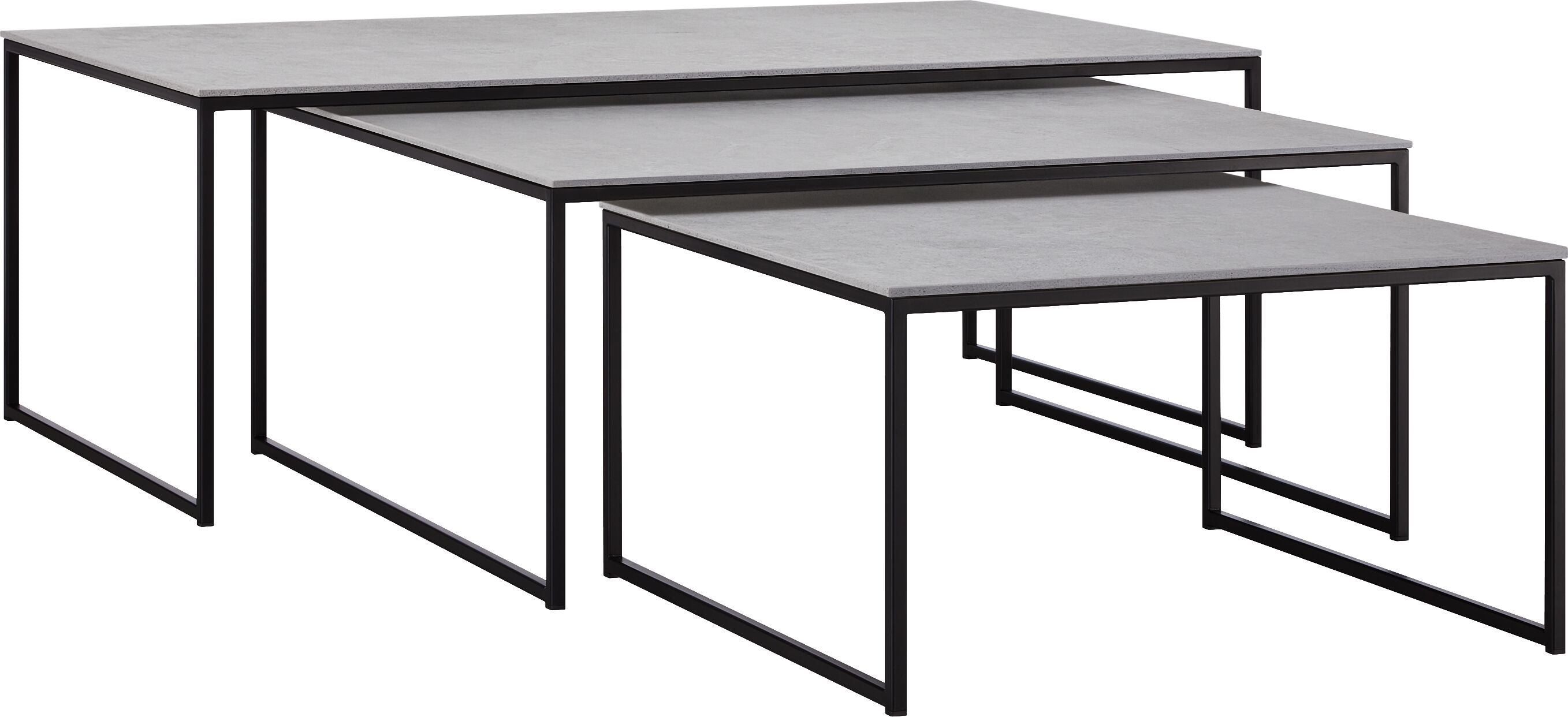 AVEA Salontisch - Kreta / schwarz / B: 120.0 cm x T: 70.0 cm x H: 43.8 cm