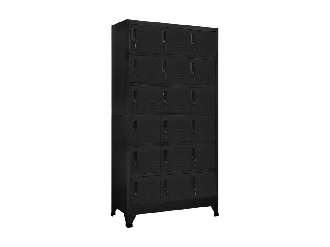 Armoire à casiers Noir 90x40x180 cm Acier