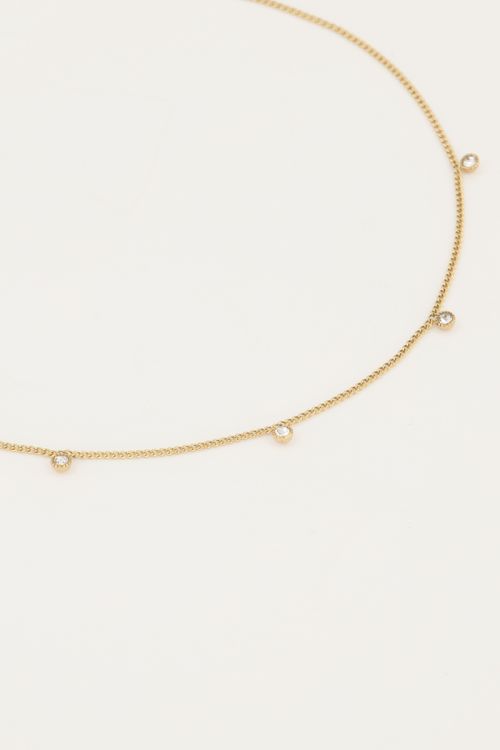 Ketting vijf strass steentjes