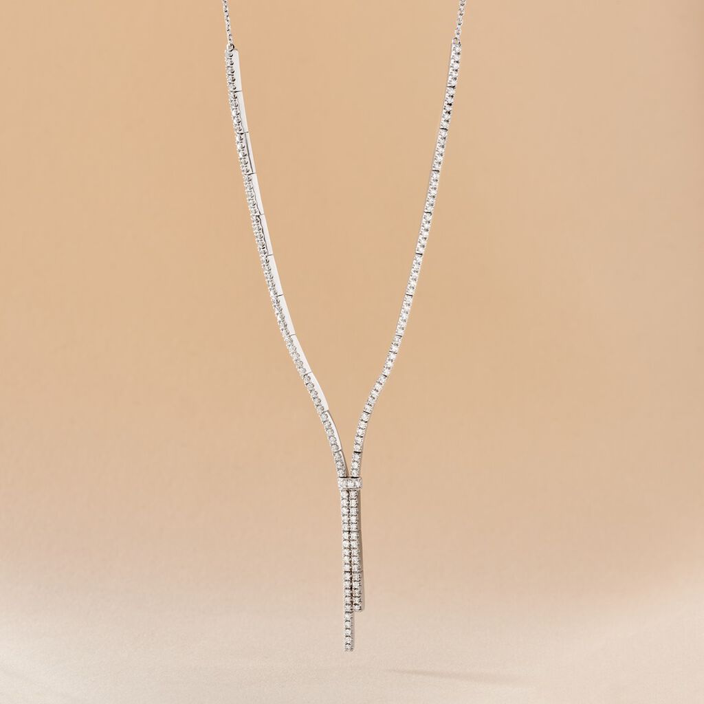 Collier River Or Blanc Diamant