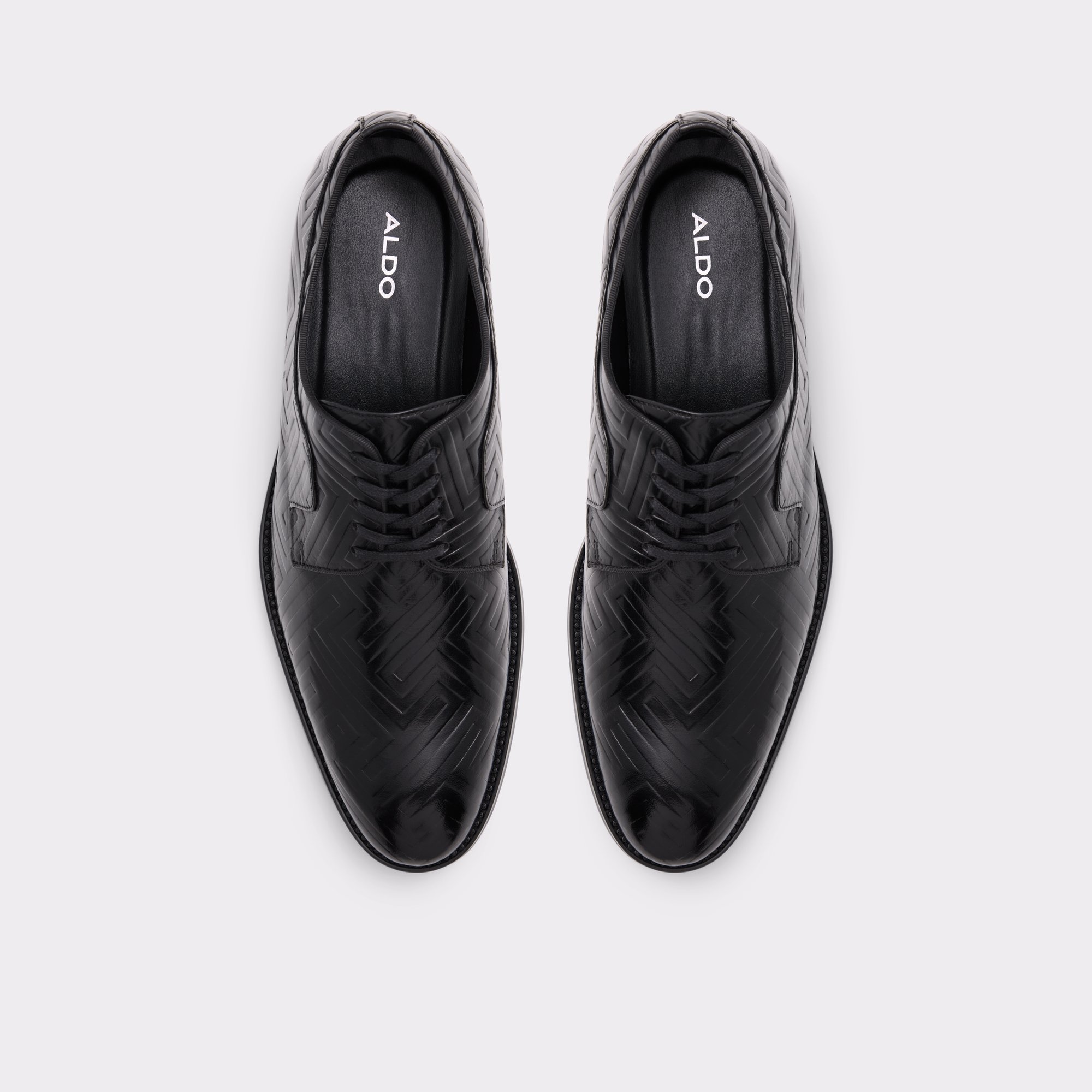 Derreck Black Leather Embossed Men Dress Shoes