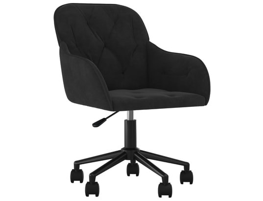 VIDAXL - Chaise de bureau Chaise pivotante de bureau noir velours