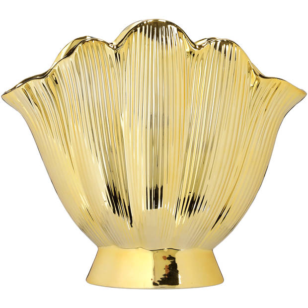 Blokker Vaas Schelp - 22,5x20 cm - Goud