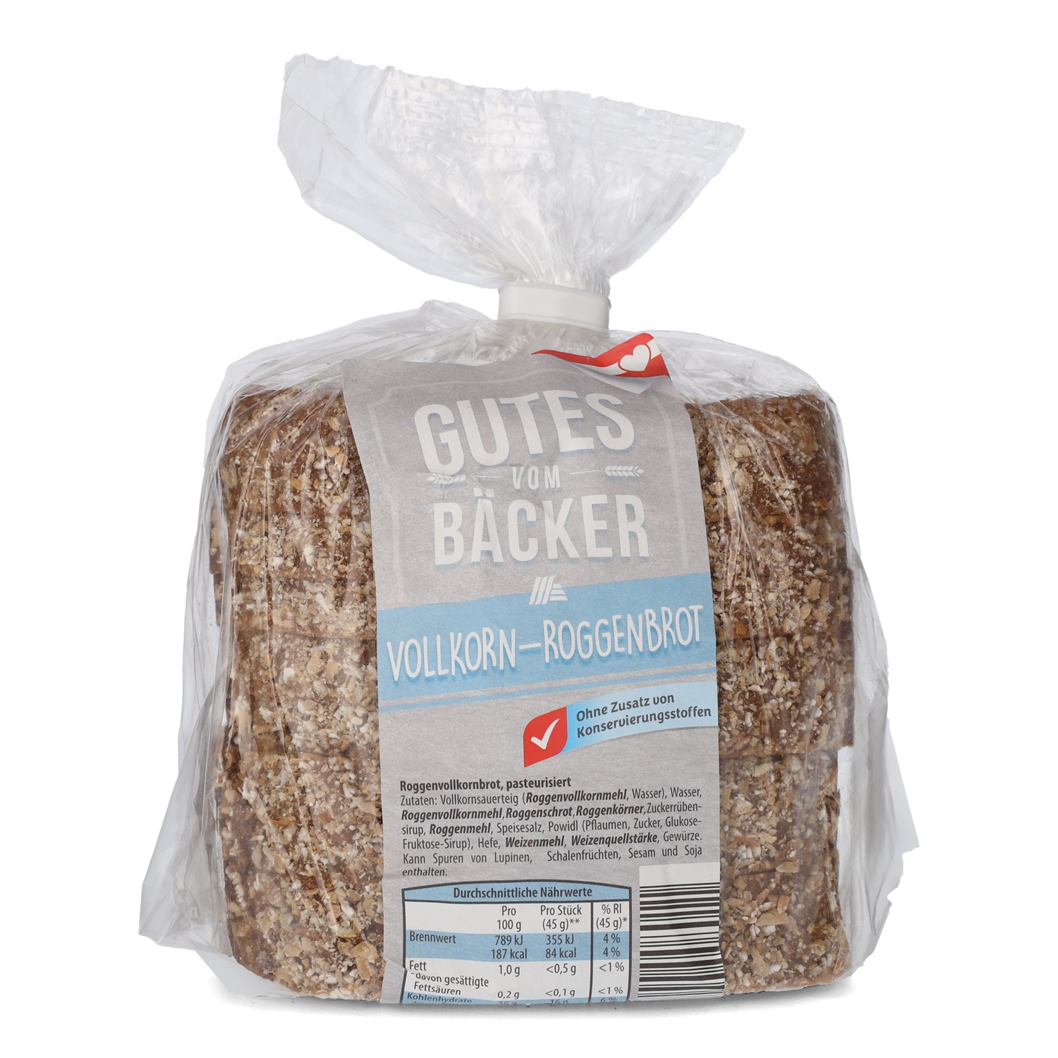 GUTES VOM BÄCKER Vollkornbrot geschnitten, Roggen 450g